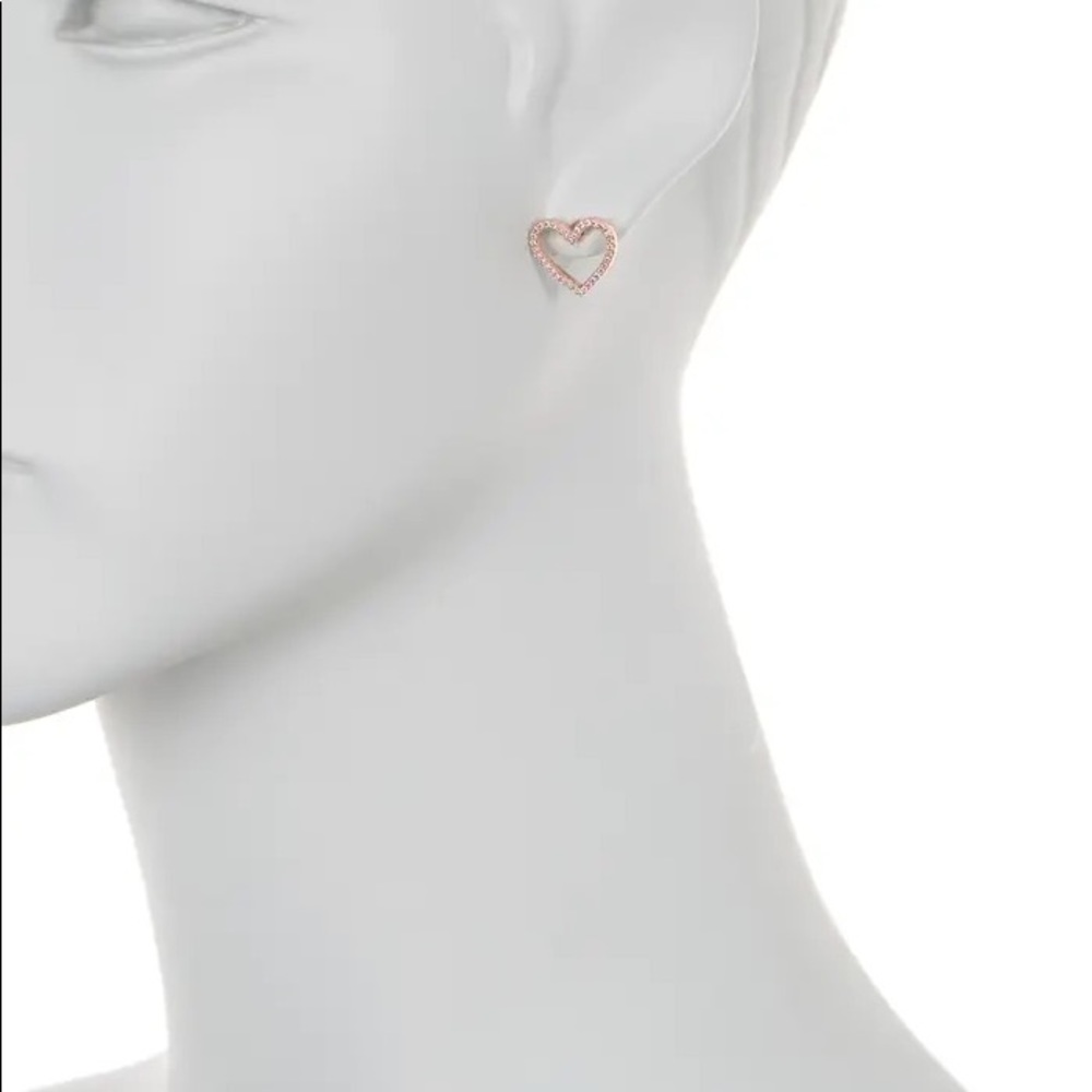 NWT Kate Spade pave heart stud earrings